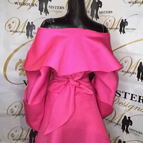 Scuba Knit Fushia Wrap Jacket - Picture 4 of 7